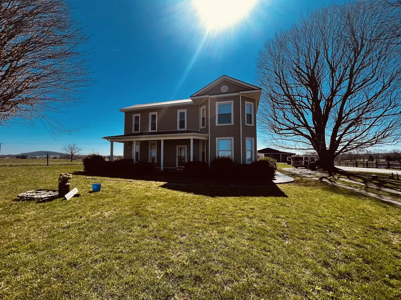 Brick two-story home after soft washing